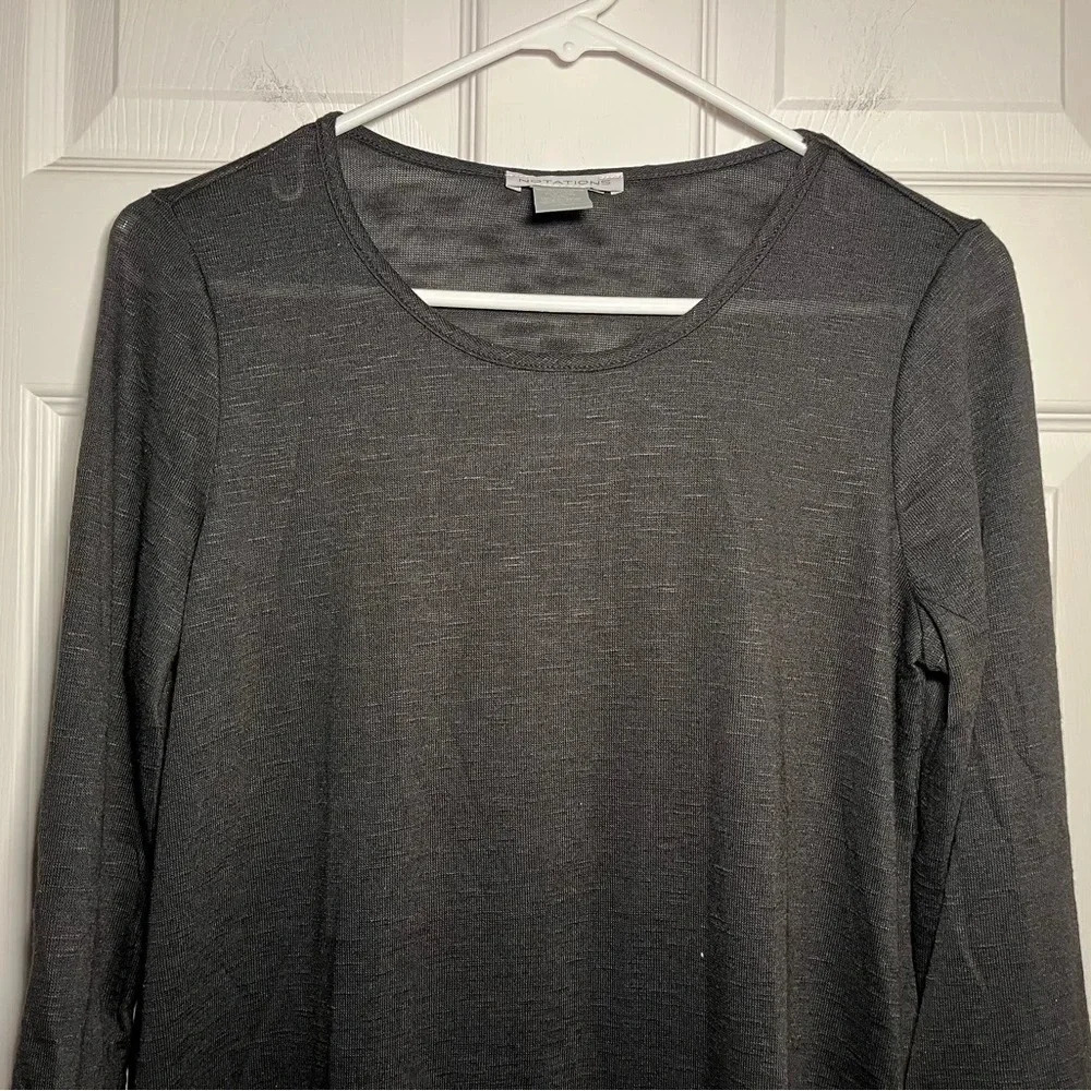 Notations Size Small Black Red Plaid Split Hem Bl… - image 3